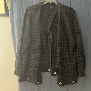 Lane Bryant Black Open-Knit Sweater